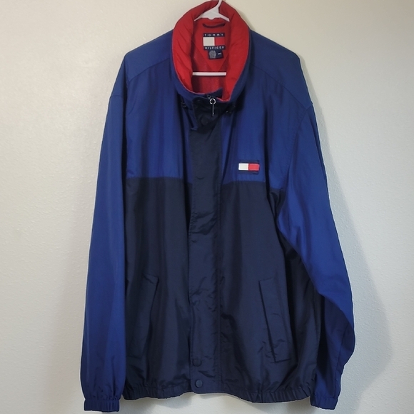 Vintage Tommy Hilfiger Men Sailing Windbreaker Jacket Size 2XL Zip Spell Out 90s - Picture 1 of 16